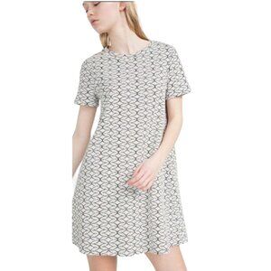 ZARA Trafaluc Dress, Black White Short Sleeve Career Casual Bohemian Knit, S